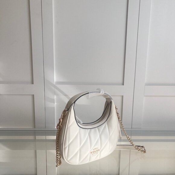 COACH Women's New Crescent-Shaped Bag with Round Ring Chain Shoulder/Crossbody S - Picture 2 of 9